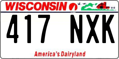 WI license plate 417NXK
