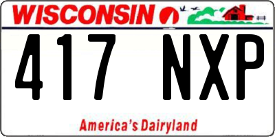 WI license plate 417NXP