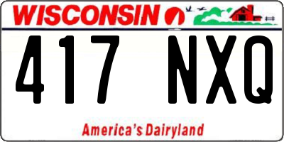 WI license plate 417NXQ