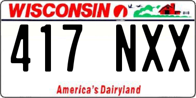 WI license plate 417NXX