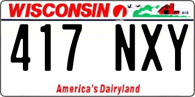 WI license plate 417NXY