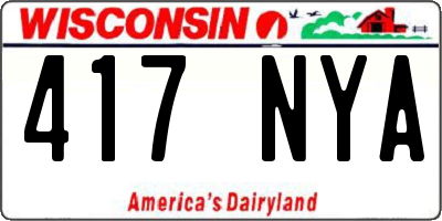 WI license plate 417NYA