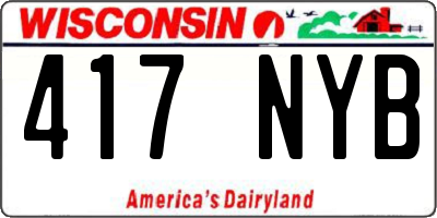 WI license plate 417NYB