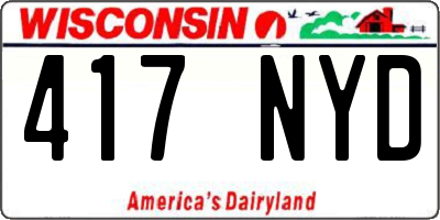 WI license plate 417NYD