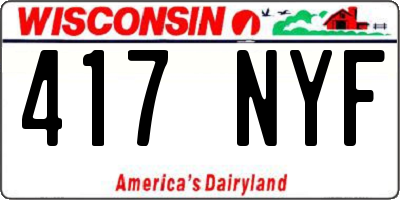 WI license plate 417NYF