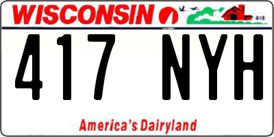 WI license plate 417NYH