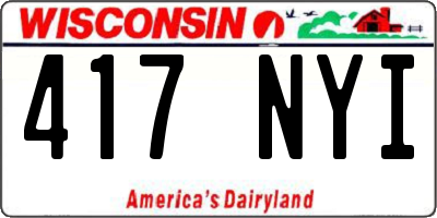 WI license plate 417NYI