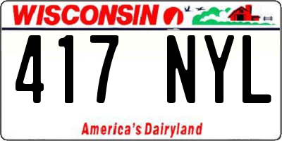 WI license plate 417NYL