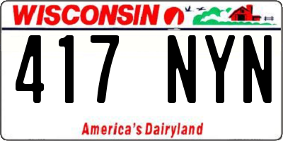 WI license plate 417NYN