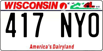 WI license plate 417NYO