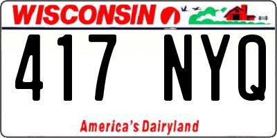 WI license plate 417NYQ