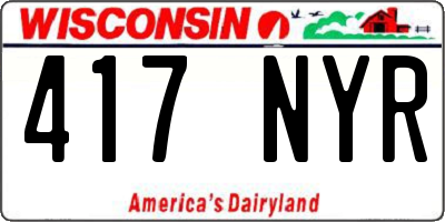 WI license plate 417NYR