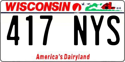 WI license plate 417NYS