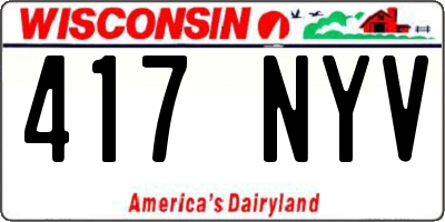 WI license plate 417NYV