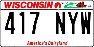 WI license plate 417NYW