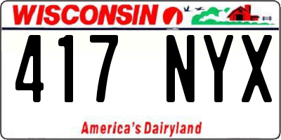 WI license plate 417NYX