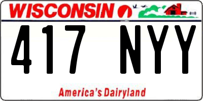 WI license plate 417NYY