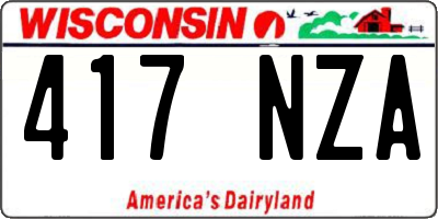 WI license plate 417NZA