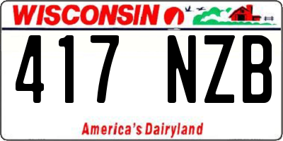 WI license plate 417NZB