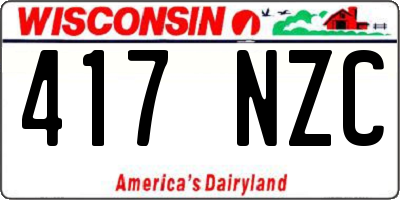 WI license plate 417NZC