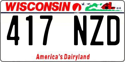 WI license plate 417NZD