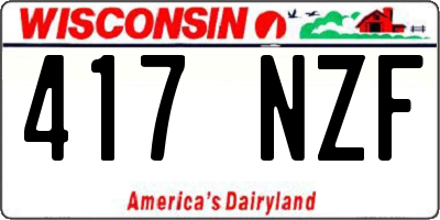 WI license plate 417NZF