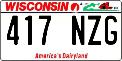 WI license plate 417NZG