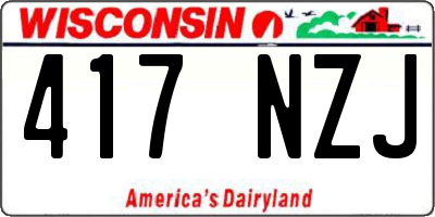 WI license plate 417NZJ