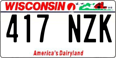 WI license plate 417NZK