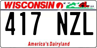 WI license plate 417NZL