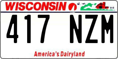 WI license plate 417NZM