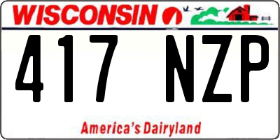 WI license plate 417NZP