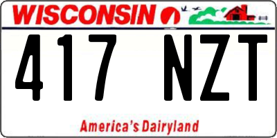 WI license plate 417NZT