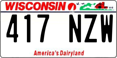 WI license plate 417NZW