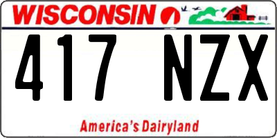WI license plate 417NZX