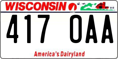 WI license plate 417OAA