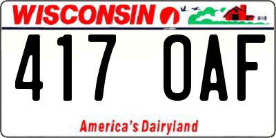 WI license plate 417OAF