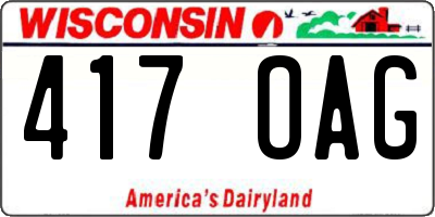 WI license plate 417OAG