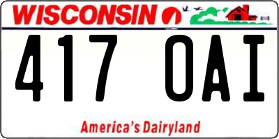 WI license plate 417OAI