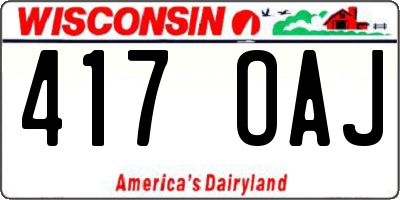 WI license plate 417OAJ
