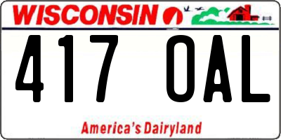 WI license plate 417OAL