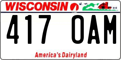 WI license plate 417OAM