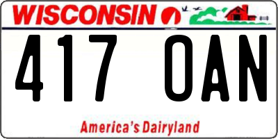 WI license plate 417OAN