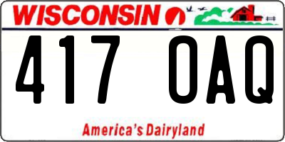 WI license plate 417OAQ