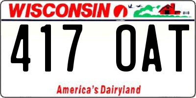 WI license plate 417OAT
