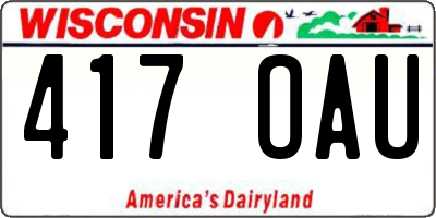 WI license plate 417OAU