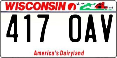 WI license plate 417OAV