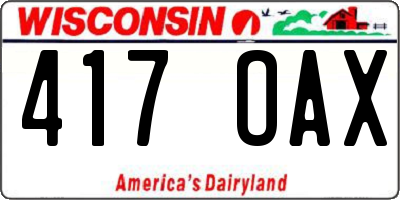 WI license plate 417OAX