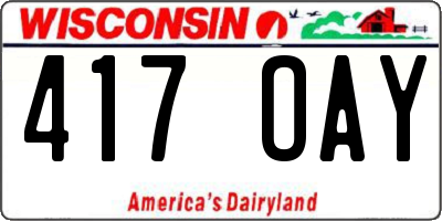WI license plate 417OAY