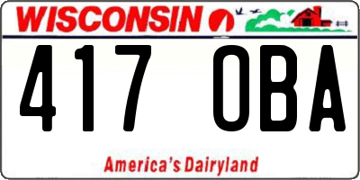 WI license plate 417OBA